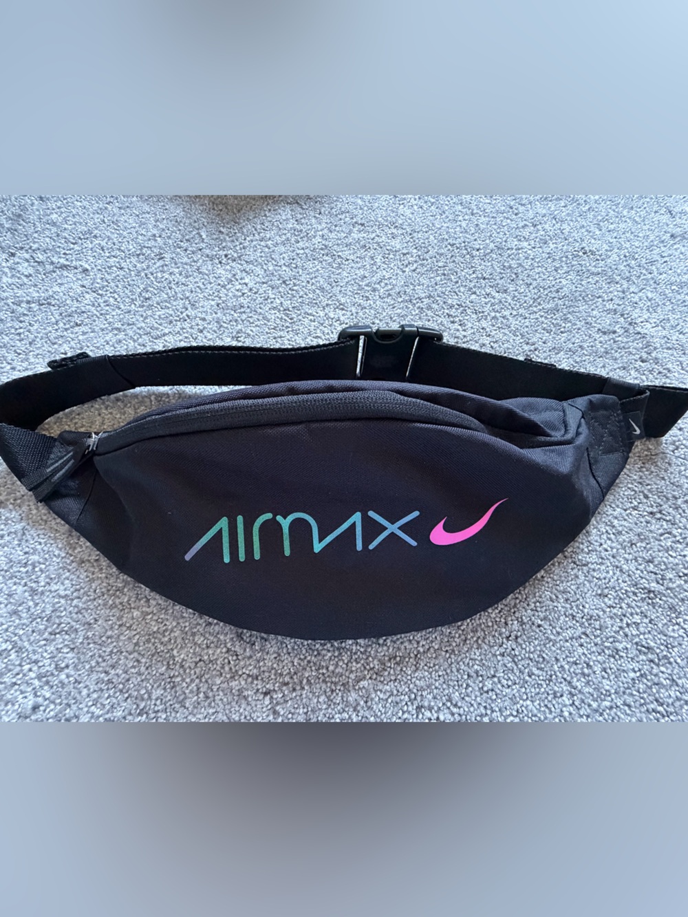 Nike Black Waist Pack with Teal & Pink Air Max Logo